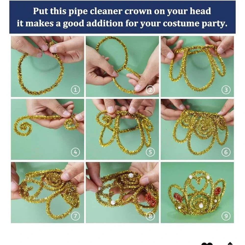 Pipe‎ Cleaners, Pipe Cleaners Craft, Arts and Crafts,  (1000 Golden Glitt